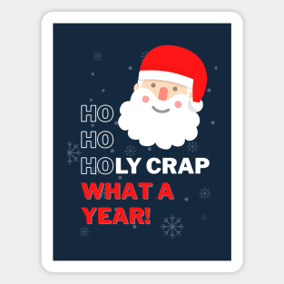 Ho Ho Holy Crap What a Year - Swearing Inappropriate Santa Magnet